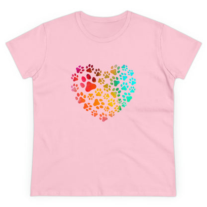 Art, Colorful, Love, Dog Paw- Adult, Semi-fitted, T-shirt