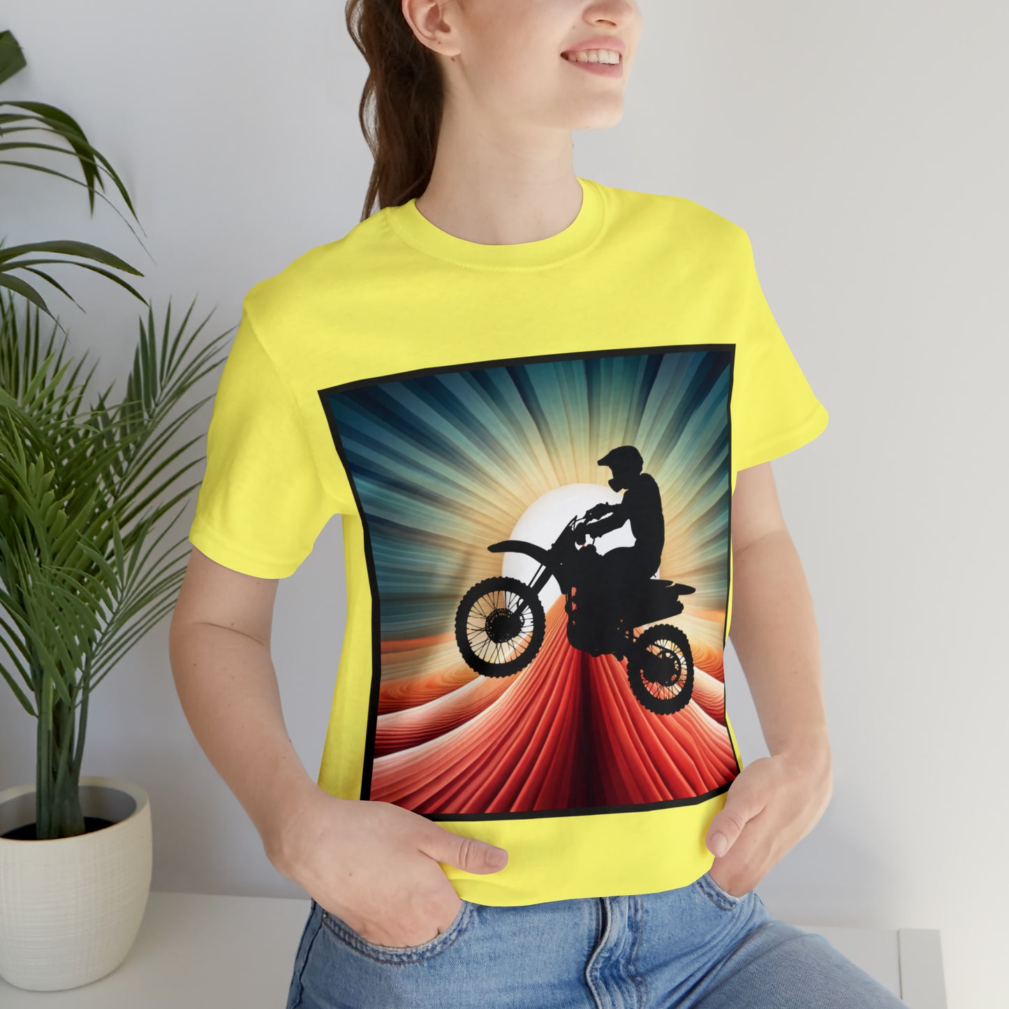 Motorcycle, Motocross, Biker- Adult, Regular Fit, Soft Cotton, Full Size Image, T-shirt