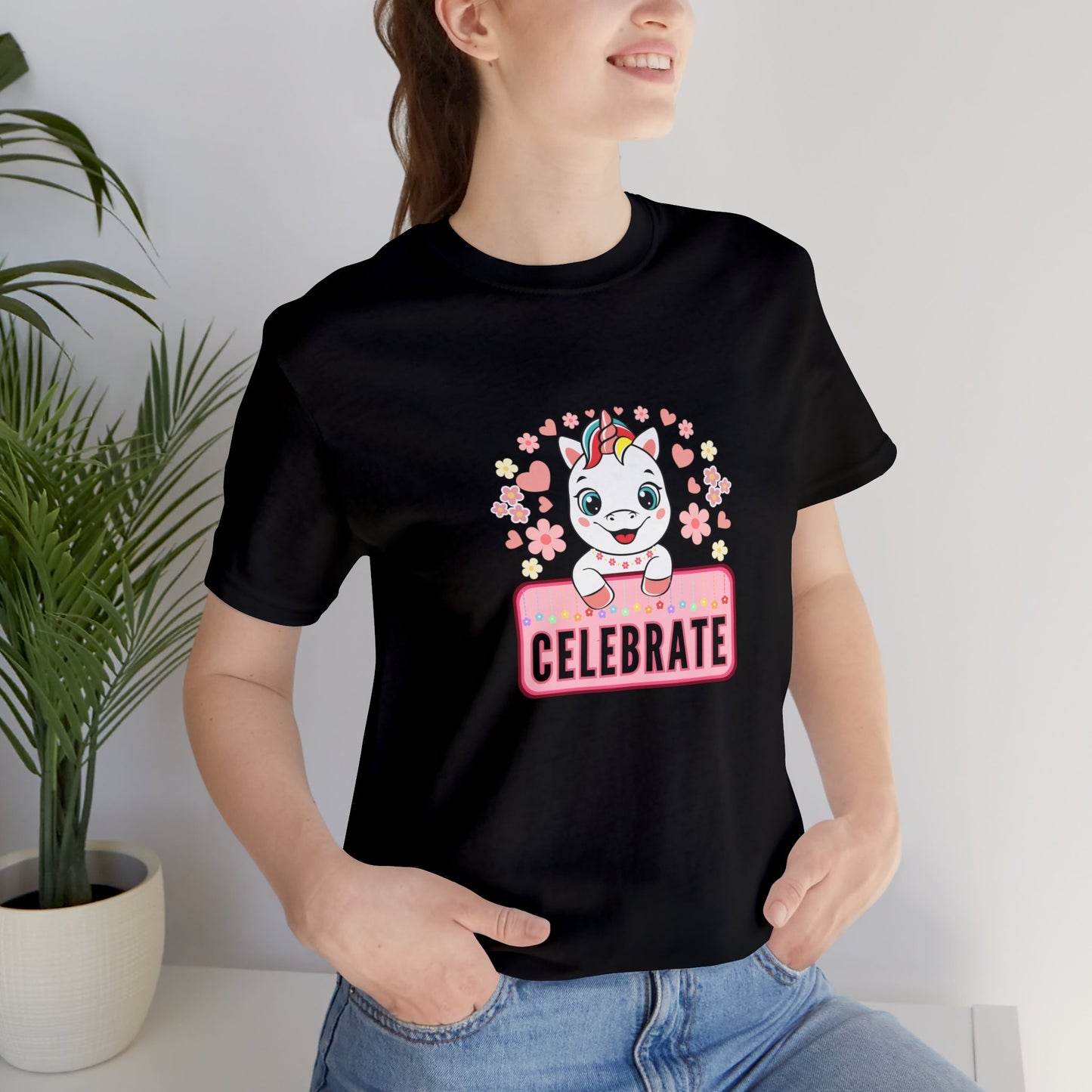 Fantasy, Unicorn, Celebrate, Positive, Event, Birthday- Adult, Regular Fit, Soft Cotton, T-shirt