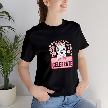 Fantasy, Unicorn, Celebrate, Positive, Event, Birthday- Adult, Regular Fit, Soft Cotton, T-shirt