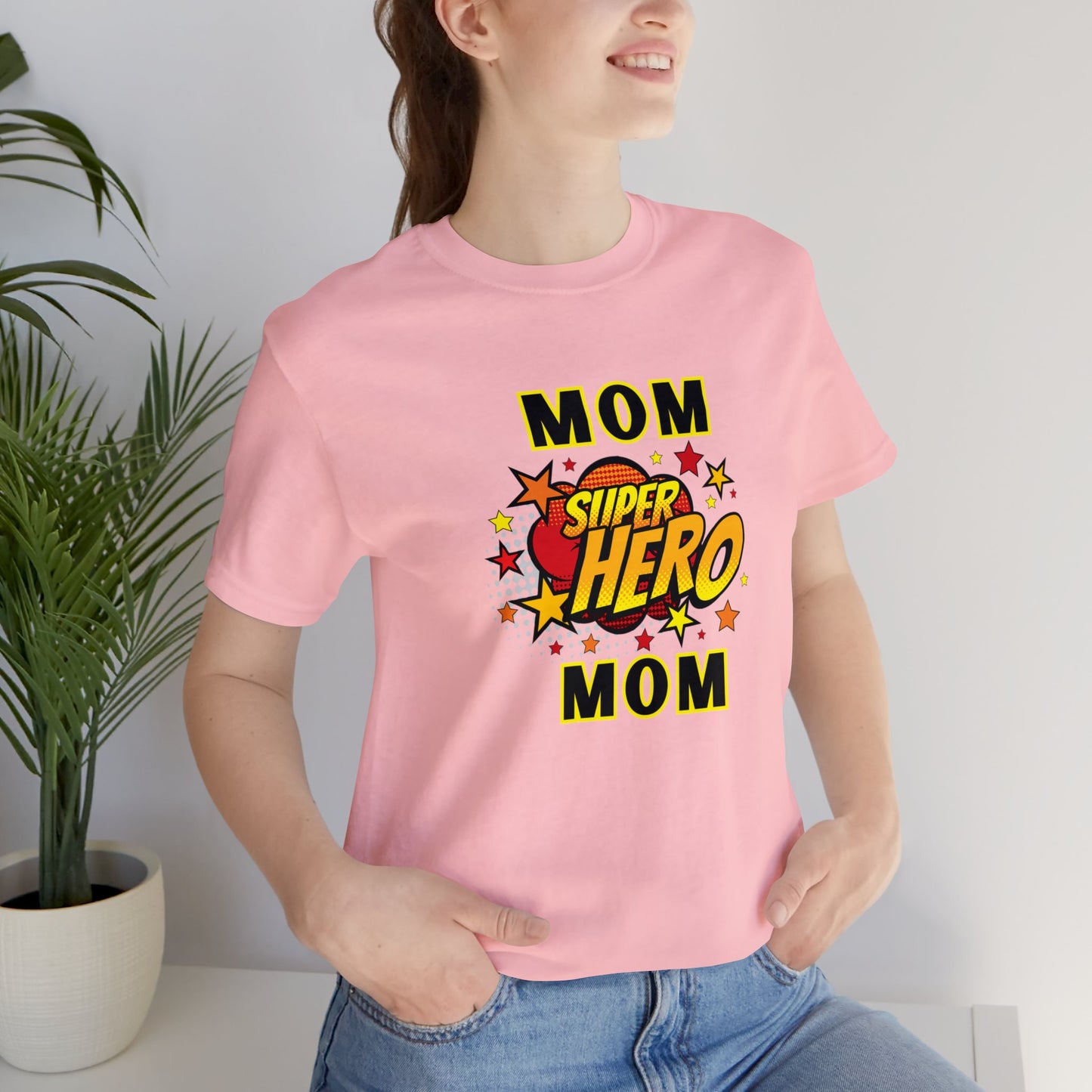 Family, Mom, Superhero, Positive- Adult, Regular Fit, Soft Cotton, T-shirt