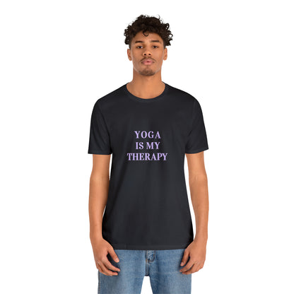 Yoga Is My Therapy- Adult, Regular Fit, Soft Cotton, Smaller Size Image, T-shirt