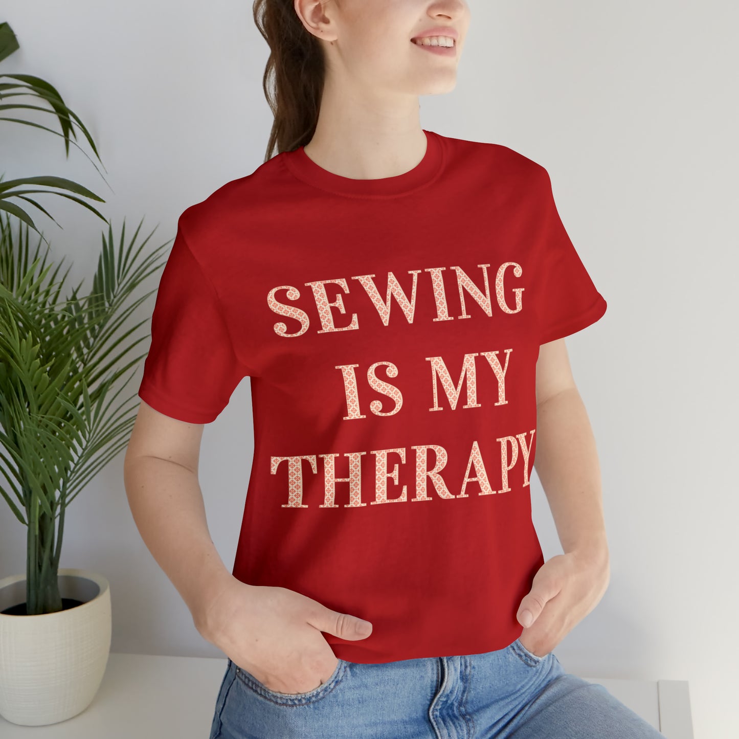 Sewing Is My Therapy- Adult, Regular Fit, Soft Cotton, T-shirt