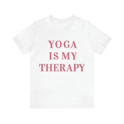 Yoga Is My Therapy- Adult, Regular Fit, Soft Cotton, Full Size Image, T-shirt