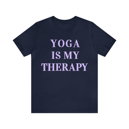 Yoga Is My Therapy- Adult, Regular Fit, Soft Cotton, Full Size Image, T-shirt