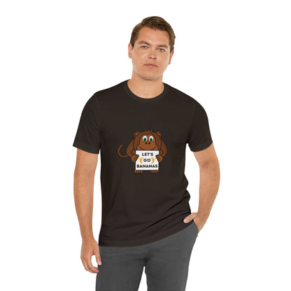 Monkey, Let's Go Bananas, Animals- Adult, Regular Fit, Soft Cotton, T-shirt