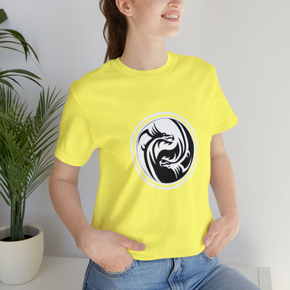 Symbol, Dragon, Ying Yang- Adult, Regular Fit, Soft Cotton, Smaller Size Image, T-shirt