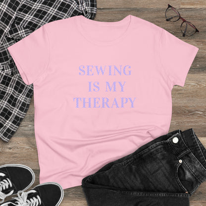 Sewing Is My Therapy- Adult, Semi-fitted T-shirt