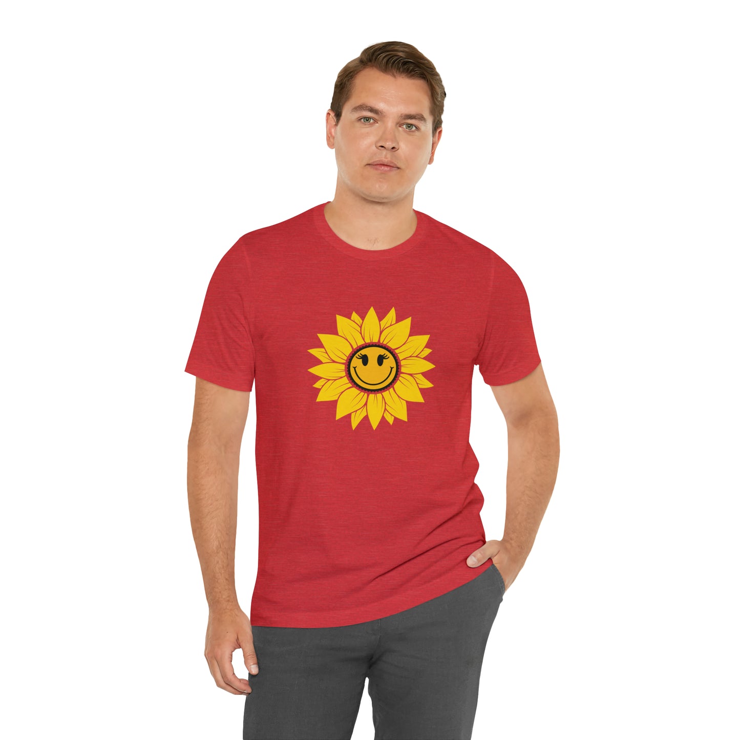 Positive, Sunflower, Nature, Gardens, Flowers, Garden- Adult, Regular Fit, Soft Cotton, T-shirt