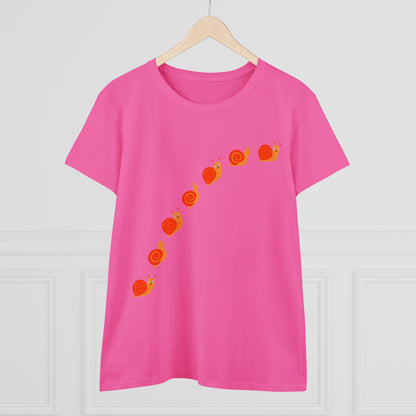 Snail Crossing Bugs, Animals, Nature, Plants, Garden- Adult, Semi-fitted, T-shirt