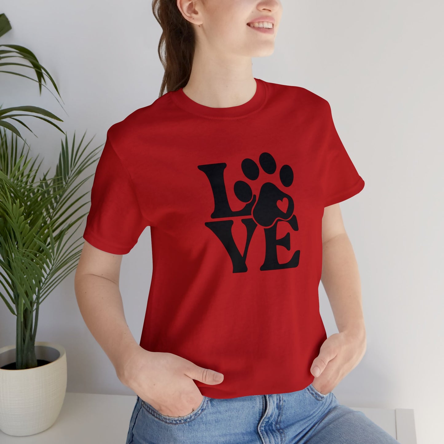 Love, Dog, Animals, Words- Adult, Regular Fit, Soft Cotton, T-shirt