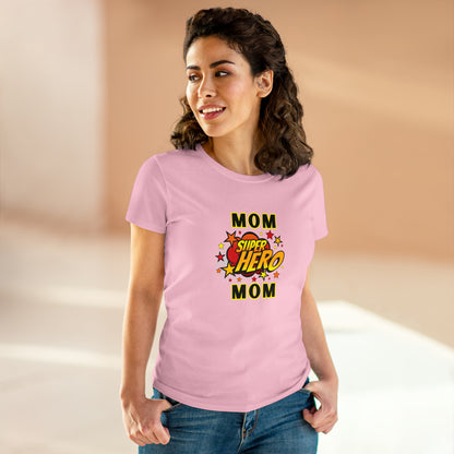 Family, Mom, Superhero, Positive- Adult, Semi-fitted, T-shirt