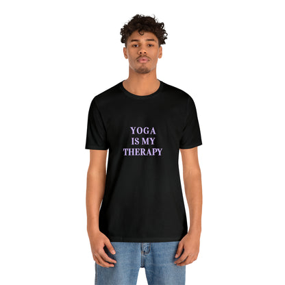 Yoga Is My Therapy- Adult, Regular Fit, Soft Cotton, Smaller Size Image, T-shirt