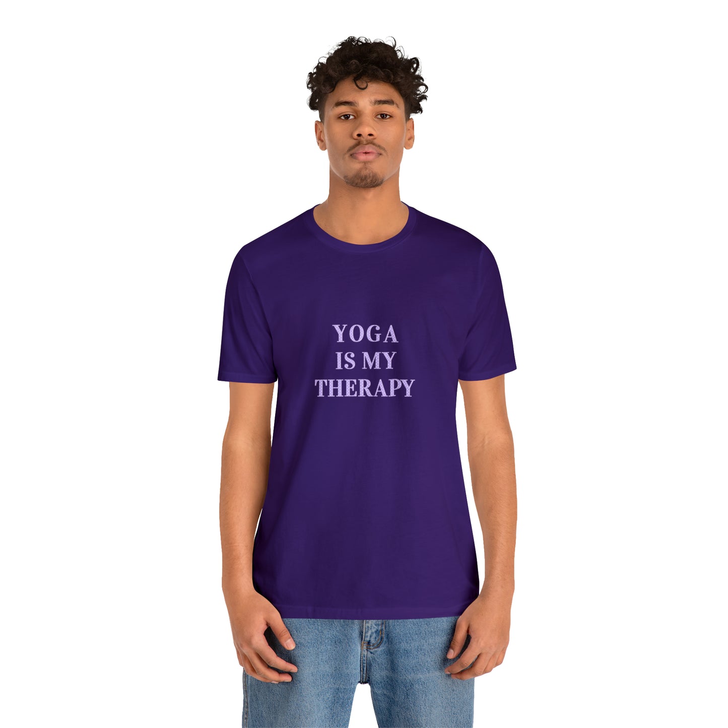 Yoga Is My Therapy- Adult, Regular Fit, Soft Cotton, Smaller Size Image, T-shirt