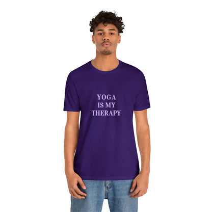 Yoga Is My Therapy- Adult, Regular Fit, Soft Cotton, Smaller Size Image, T-shirt