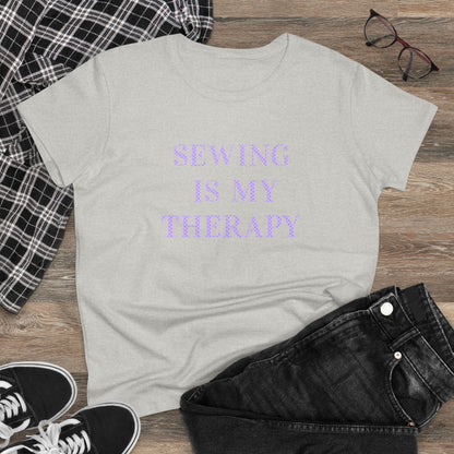 Sewing Is My Therapy- Adult, Semi-fitted T-shirt