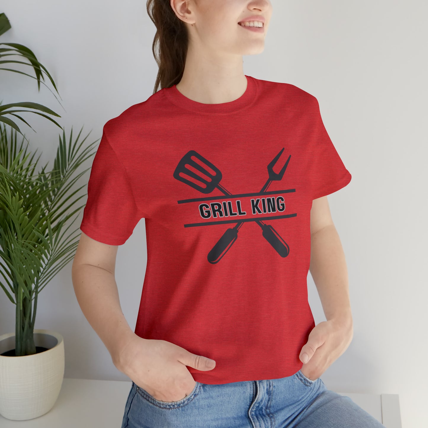 Hobby, Interest, Grilling, Grill King, Family, Dad, Mom- Adult, Regular Fit, Soft Cotton, T-shirt