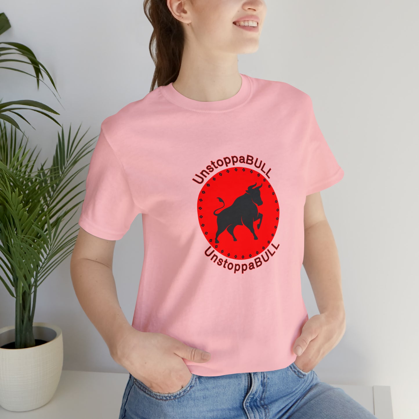 Animals, Bull, Symbol, Unstoppable, UnstoppaBULL- Adult- Adult, Regular Fit, Soft Cotton, Full Size Image, T-shirt
