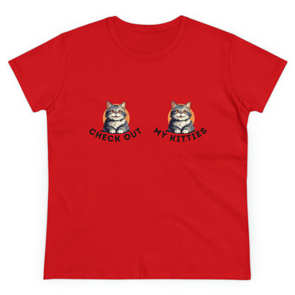 Kitty Cat T-Shirt / Check Out My Kitties Semi-Fitted Shirt / Unisex Jersey Short Sleeve Tee / Humorous Pet Clothes