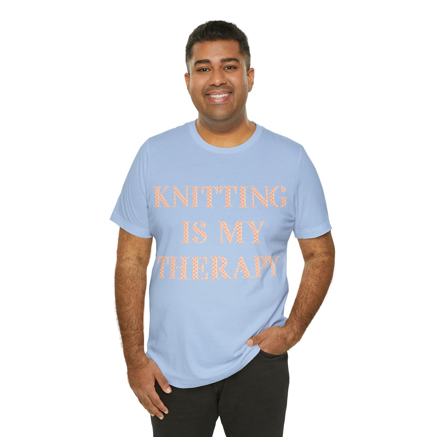 Knitting Is My Therapy- Adult, Regular Fit, Soft Cotton T-shirt