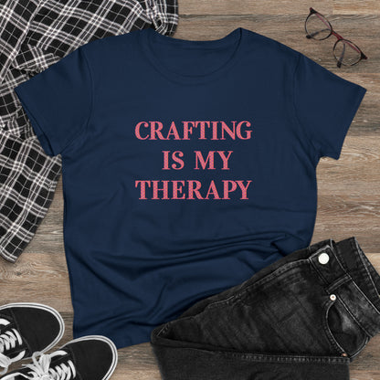 Crafting Is My Therapy- Adult, Semi-fitted, T-shirt
