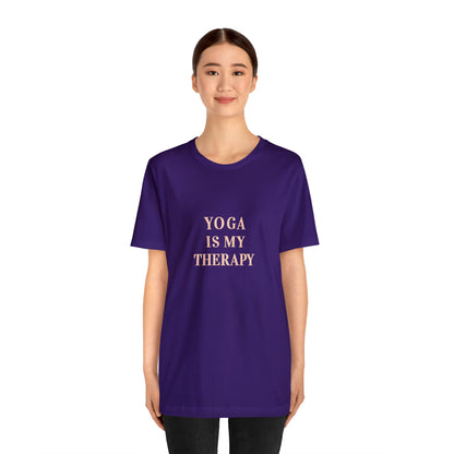 Yoga Is My Therapy- Adult, Regular Fit, Soft Cotton, Smaller Size Image, T-shirt
