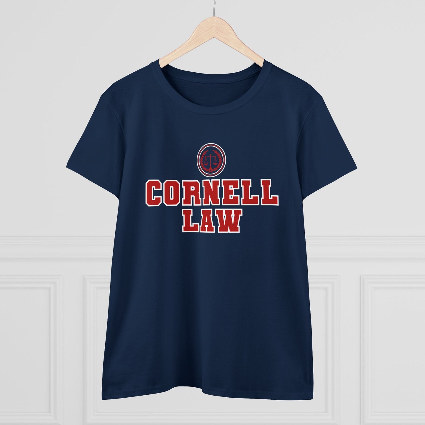 Cornell Law T-Shirt, Attorney, Lawyer, Law School, University, Bar Exam,Cornell University Law School- Adult, Semi-fitted, Smaller Size Image, T-shirt