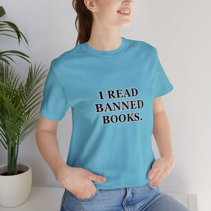 Reading, I Read Banned Books, Things, Books- Adult, Regular Fit, Soft Cotton, Smaller Size Image, T-Shirt