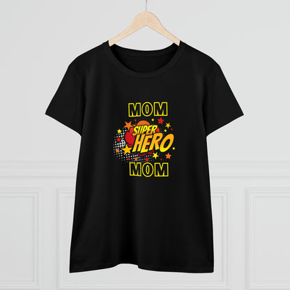 Family, Mom, Superhero, Positive- Adult, Semi-fitted, T-shirt