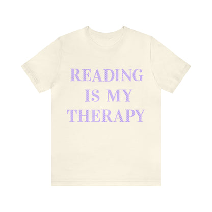 Reading Is My Therapy- Adult, Regular Fit, Soft Cotton, Full Size Image T-Shirt