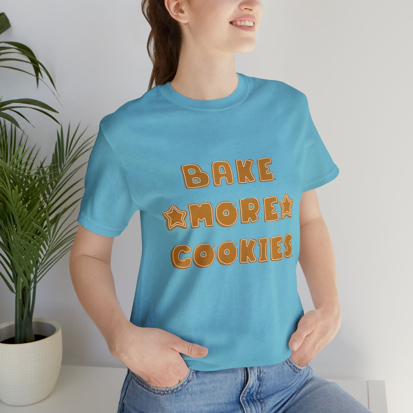 Hobby, Interests, Baking, Bake More Cookies Star, Things, Food- Adult, Full Size Image, Soft Cotton, Regular Fit Shirt