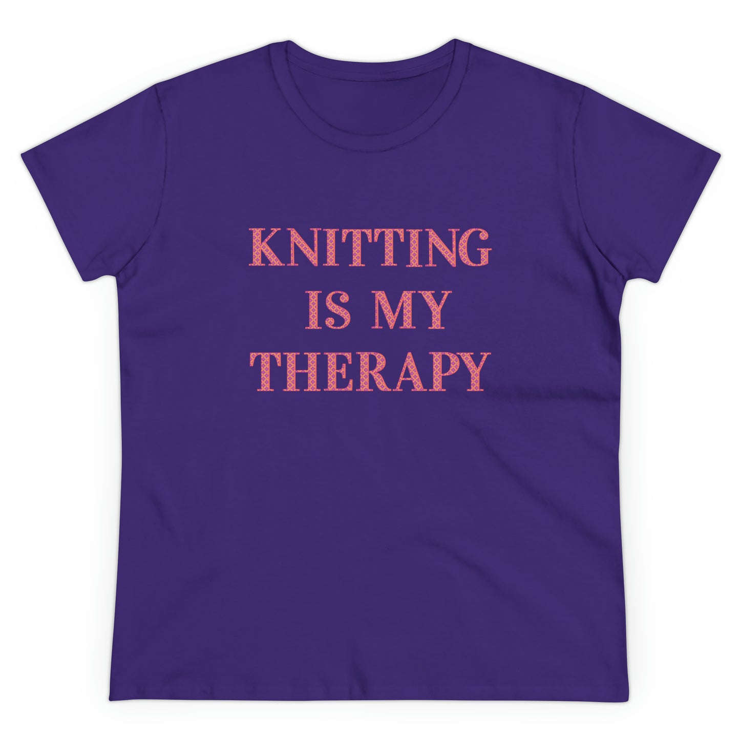 Knitting Is My Therapy- Adult, Semi-fitted T-shirt