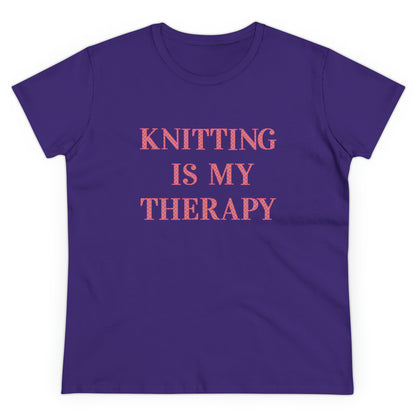 Knitting Is My Therapy- Adult, Semi-fitted T-shirt