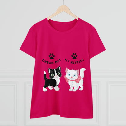 Kitty Cat T-Shirt / Check Out My Kitties Semi-Fitted Shirt / Unisex Jersey Short Sleeve Tee / Humorous Pet Clothes