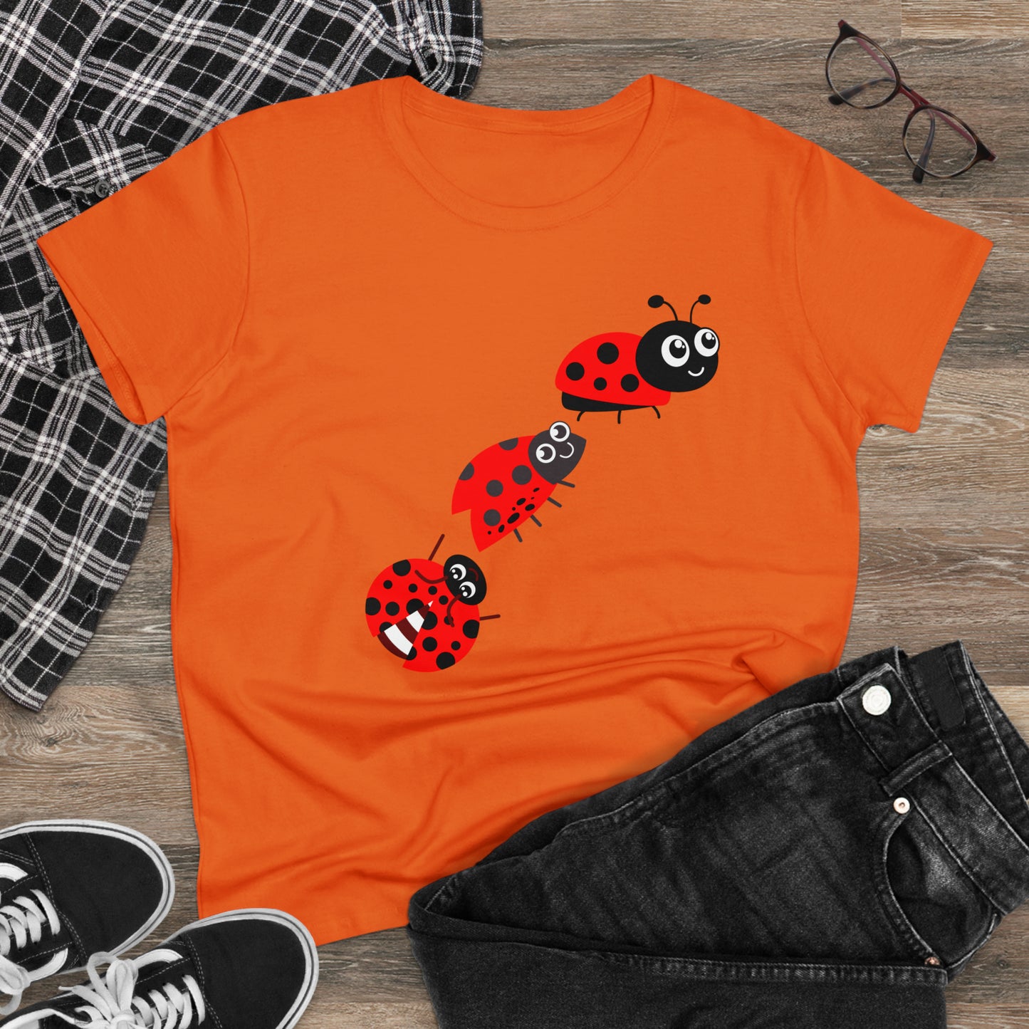 Ladybug Flower, Plants, Garden- Adult, Semi-fitted, T-shirt
