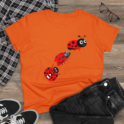 Ladybug Flower, Plants, Garden- Adult, Semi-fitted, T-shirt