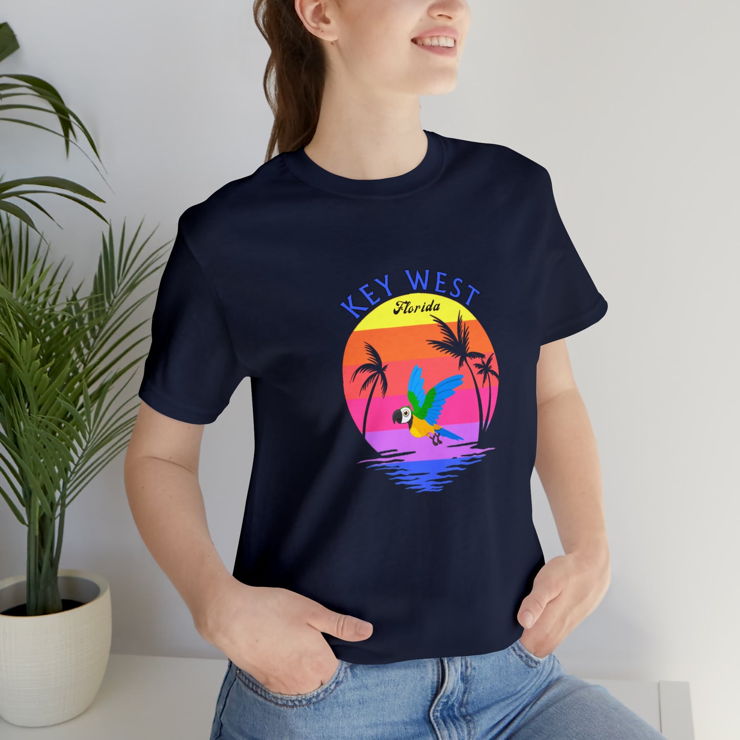Places, States, Beach, Key West, Florida, United States of America, Animals, Birds- Adult, Regular Fit, Soft Cotton, T-shirt