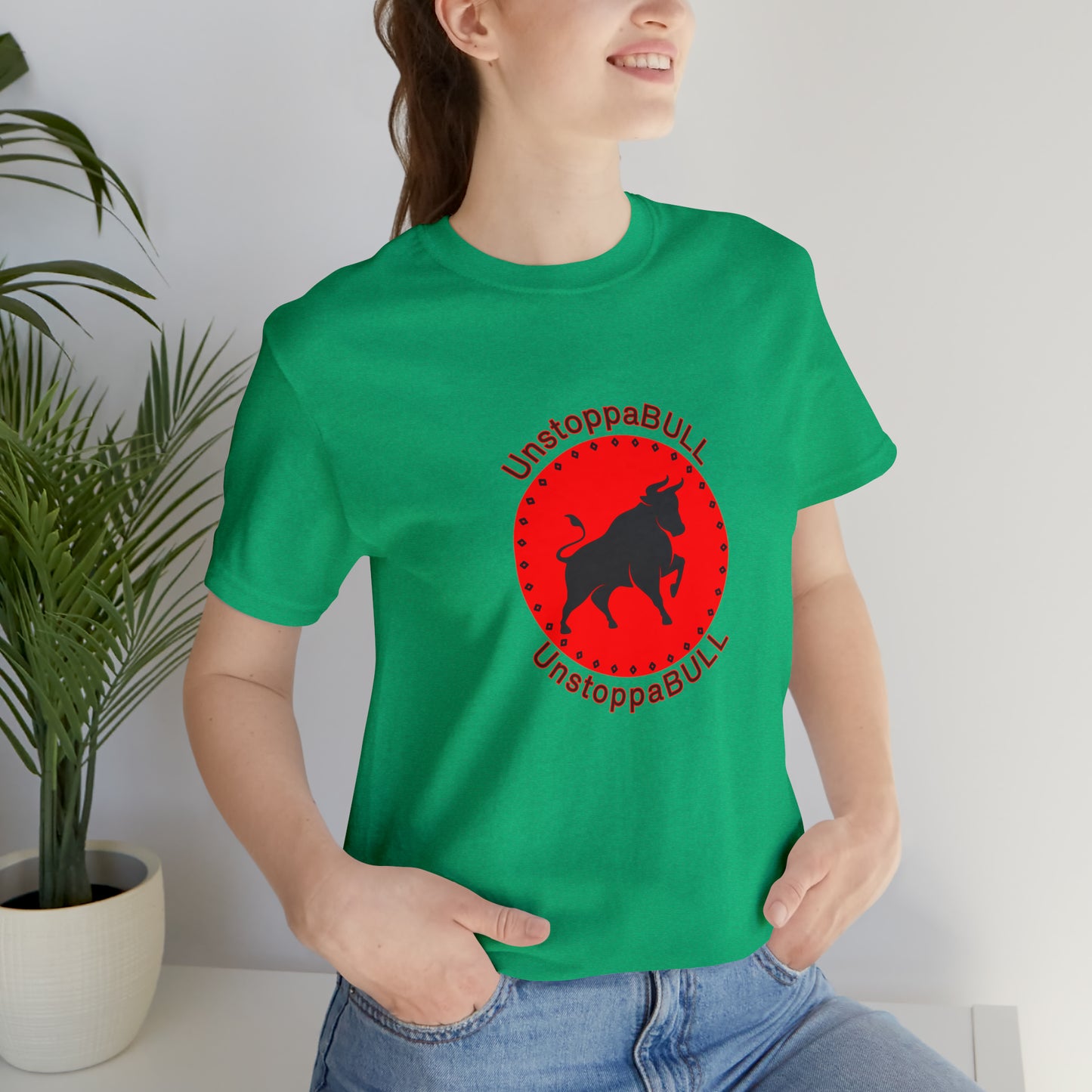 Animals, Bull, Symbol, Unstoppable, UnstoppaBULL- Adult- Adult, Regular Fit, Soft Cotton, Full Size Image, T-shirt