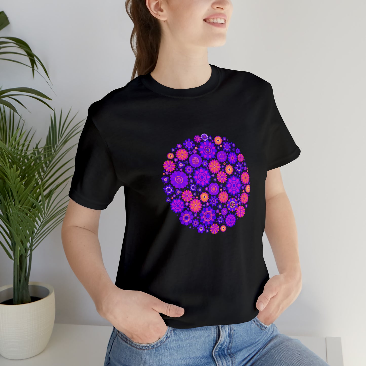 Colorful, Nature, Flowers- Adult, Regular Fit, Soft Cotton,  T-shirt