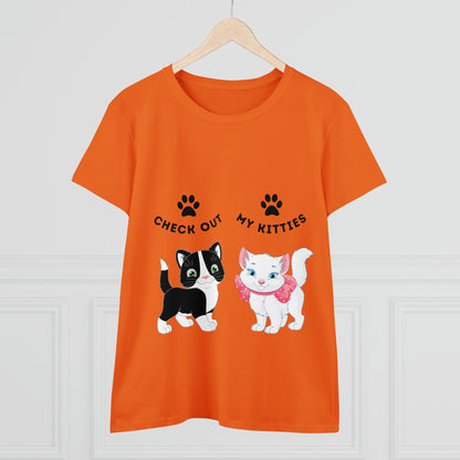 Kitty Cat T-Shirt / Check Out My Kitties Semi-Fitted Shirt / Unisex Jersey Short Sleeve Tee / Humorous Pet Clothes