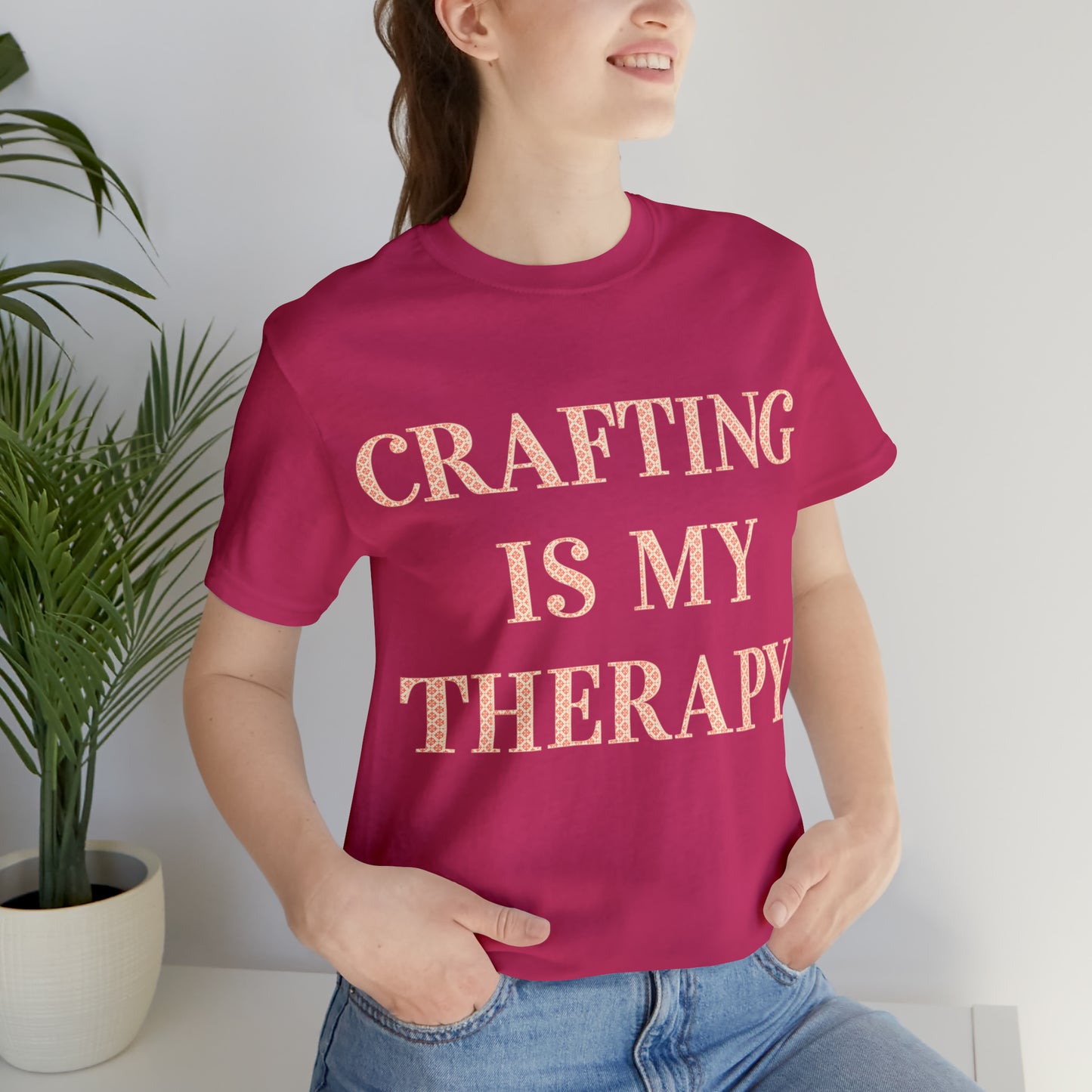 Crafting Is My Therapy- Adult, Regular Fit, Soft Cotton, T-shirt
