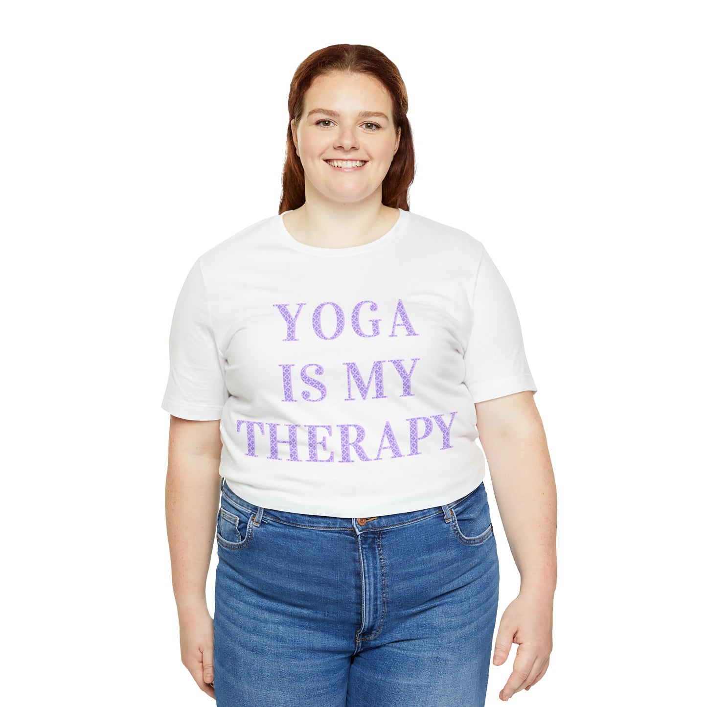 Yoga Is My Therapy- Adult, Regular Fit, Soft Cotton, Full Size Image, T-shirt