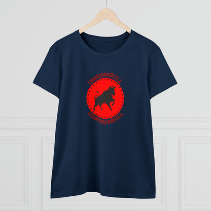 Animals, Bull, Symbol, Unstoppable, UnstoppaBULL- Adult, Semi-fitted T-shirt
