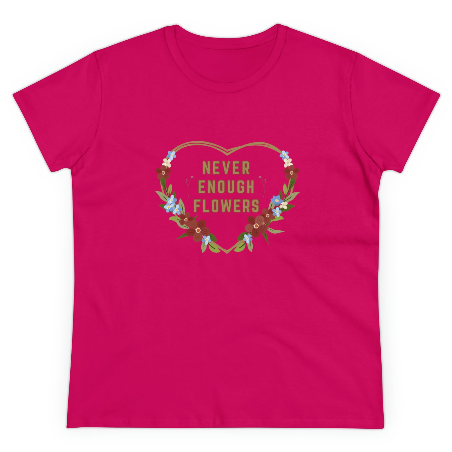 Nature, Plants, Never Enough Flowers, Plants- Adult, Semi-fitted, T-shirt
