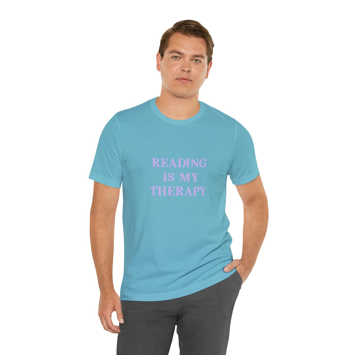 Hobby, Reading Is My Therapy, Books- Adult, Regular Fit, Soft Cotton, Smaller Size Image T-Shirt
