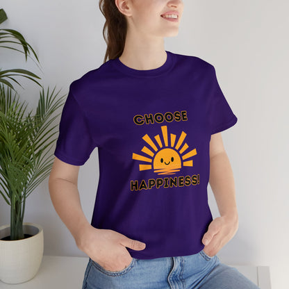 Positive, Choose Happiness- Adult, Regular Fit, Soft Cotton, T-shirt