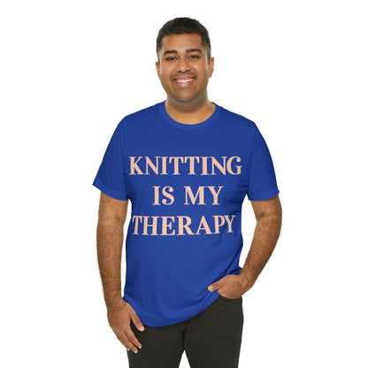 Knitting Is My Therapy- Adult, Regular Fit, Soft Cotton T-shirt