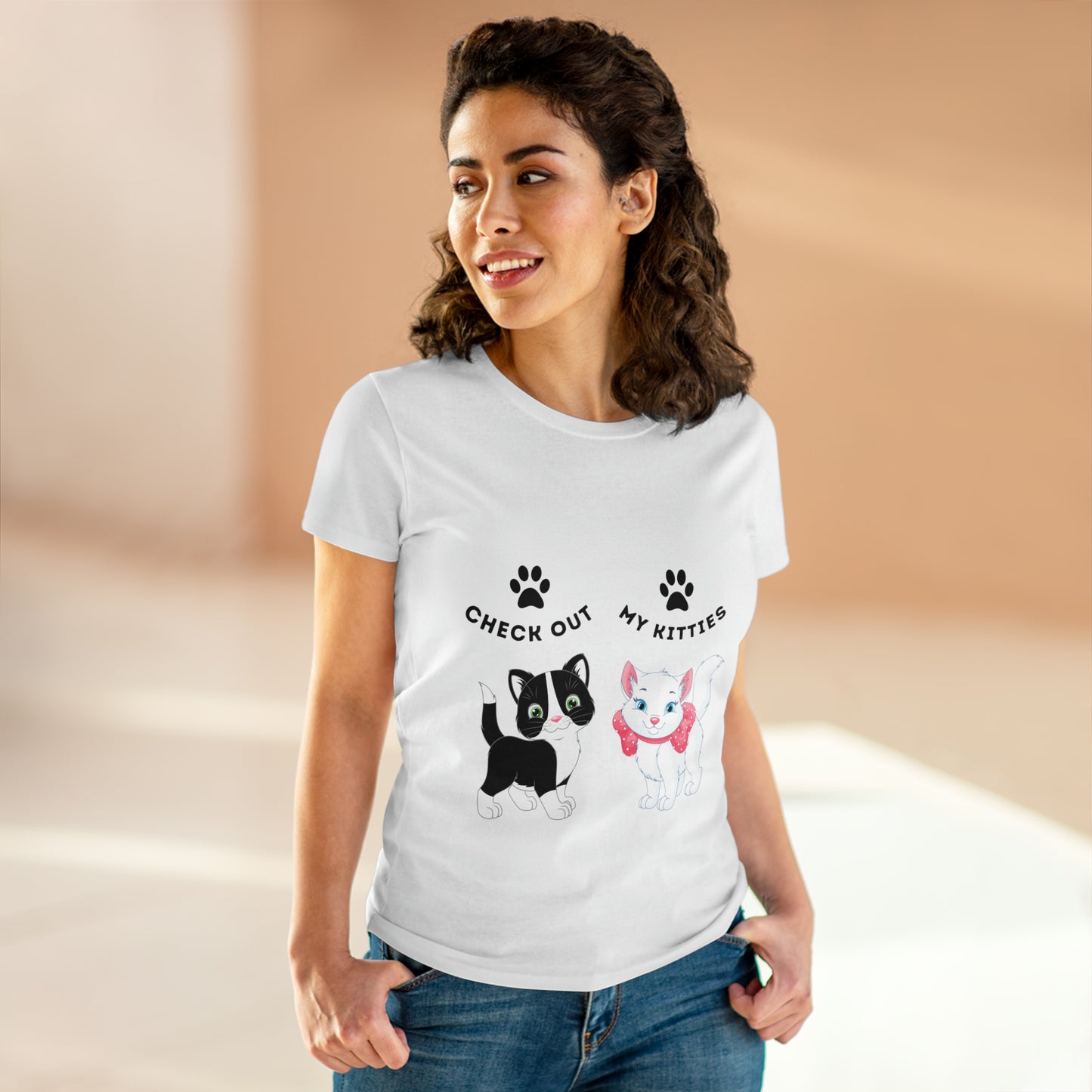 Kitty Cat T-Shirt / Check Out My Kitties Semi-Fitted Shirt / Unisex Jersey Short Sleeve Tee / Humorous Pet Clothes
