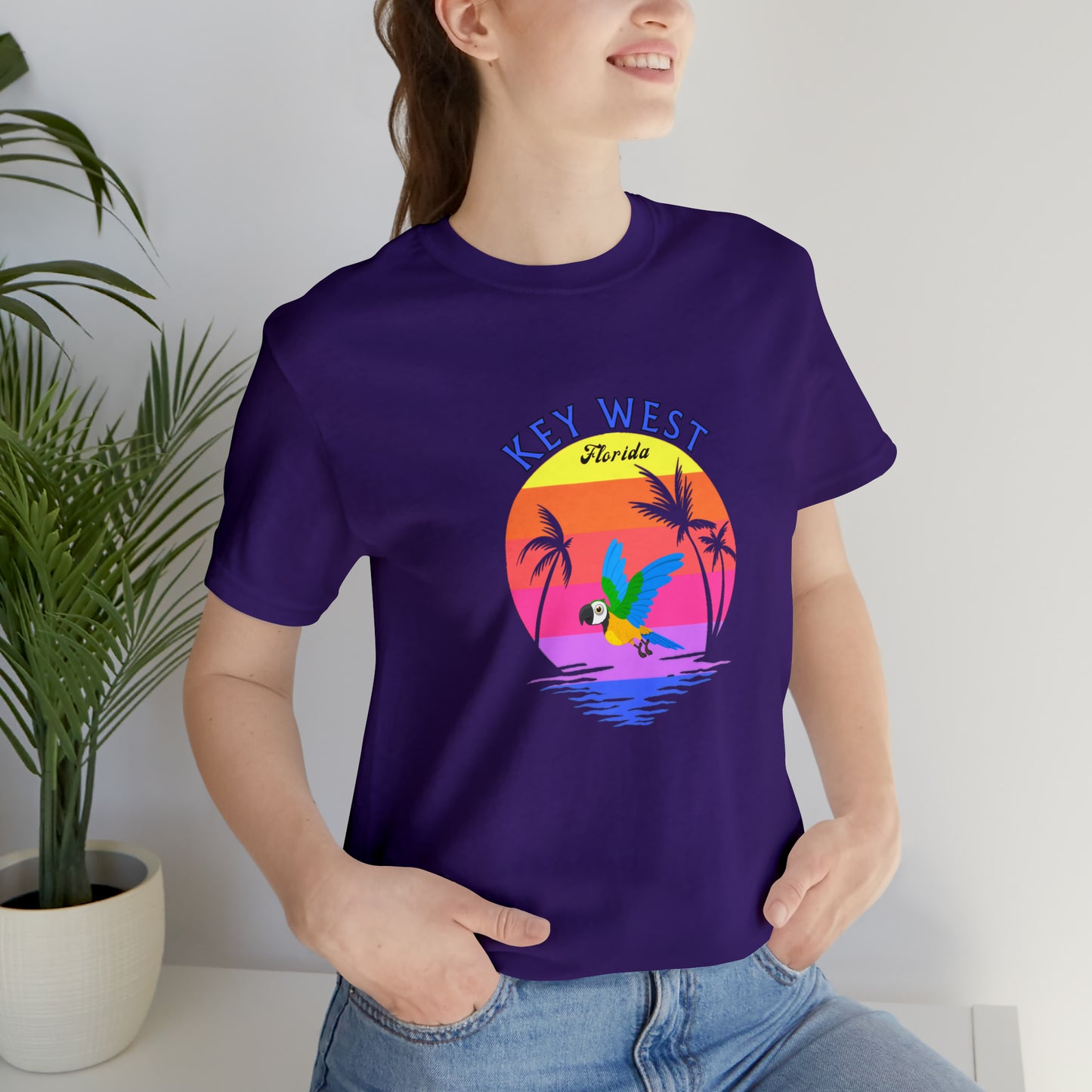 Places, States, Beach, Key West, Florida, United States of America, Animals, Birds- Adult, Regular Fit, Soft Cotton, T-shirt