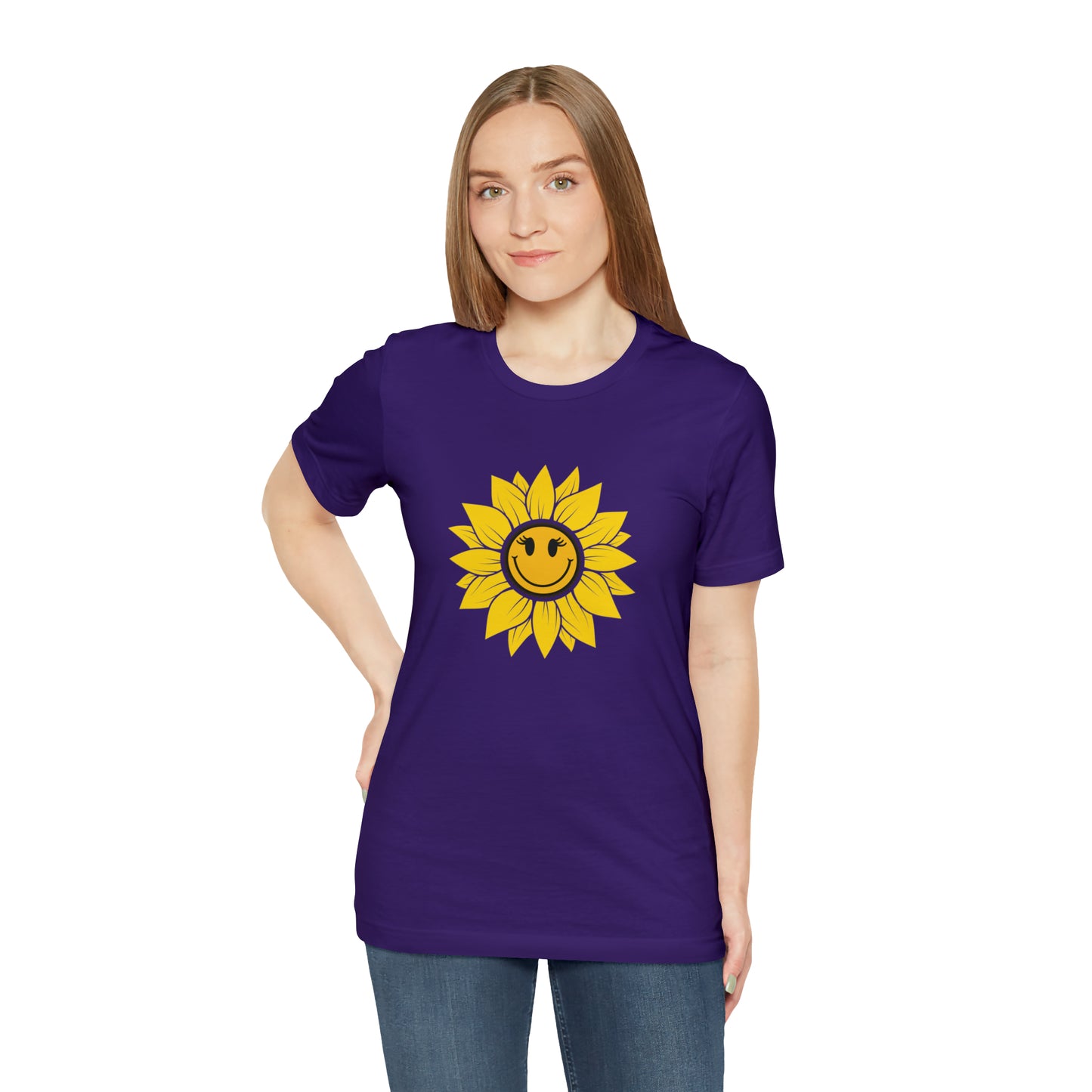 Positive, Sunflower, Nature, Gardens, Flowers, Garden- Adult, Regular Fit, Soft Cotton, T-shirt